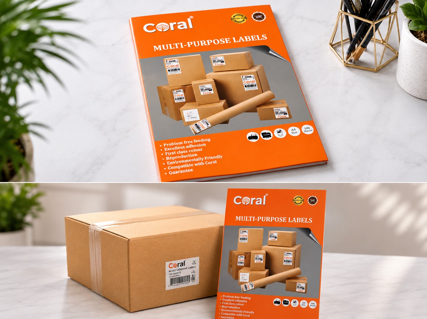 Coral A4 Multi-Purpose Self Adhesive Labels